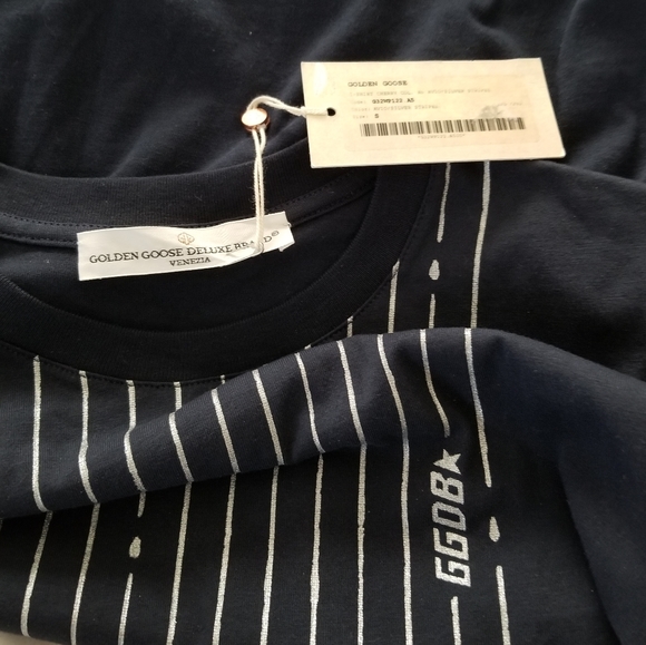 Golden Goose Round Neck T-Shirt Blue Size S - Picture 4 of 6